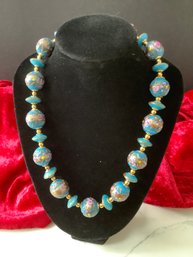 Vintage Asian Cloisonne Beaded Necklace #28