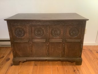 Vintage Tall Hand-carved Blanket Chest