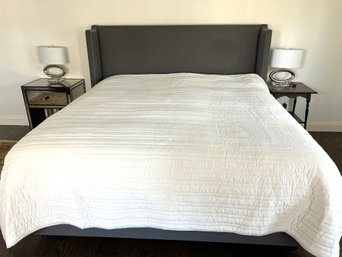 King Size Upholstered Headboard Bedframe From One King's Lane