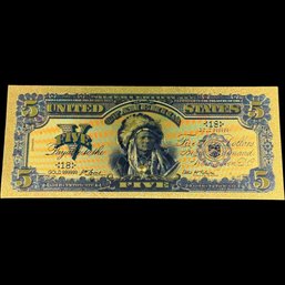 Five Dollar American Indian Gold Foil Bill