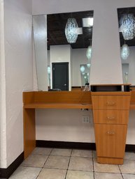 Salon Styling Station 1 (has Damage On The Bottom Of The Station