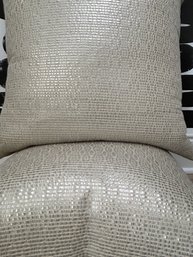 Pair Of Silver & Natural Weaved Atelier Nihal  Down Pillows
