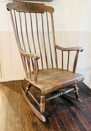 Early 20th Century, American Handmade Spindle Back Rocking Chair