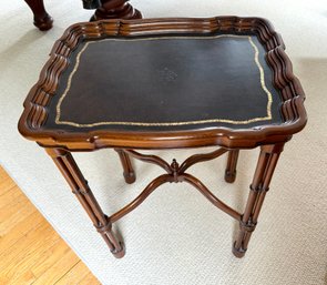 Leather Topped Accent Table
