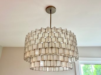 West Elm 24 Inch - Capiz Zigzag Chandelier
