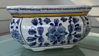 Blue And White Planter