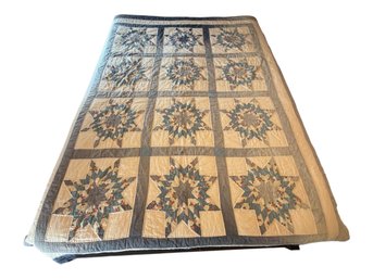 Full/Queen Size Hand-made Lone Star Square Cotton Quilt (1 Of 2)