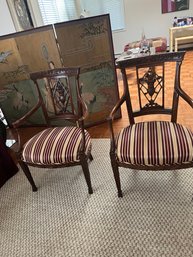 Antique French Regency Matching Pair Of Armchairs