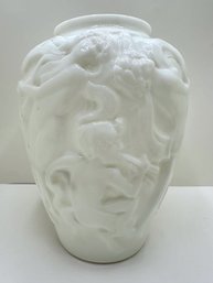 Vintage Art Deco Phoenix Consolidated Art Glass Dancing Figures  Vase