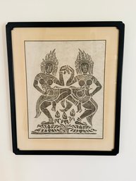 Mid Century Thai Temple Rubbing - 1960's