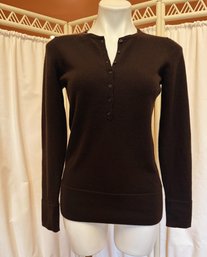 Designer Vince Merino Wool Knit Sweater, Slim Fit (size Medium) Toasty Warm In A Dark Brown