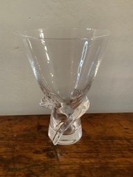 MCM Signed Crystal Glass Vase