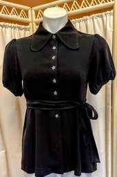 Designer, Alexachung's Elegant Black Women's Blouse Size 6-8