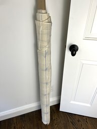 Bolt Of Sheer Fabric With Country Blue & White Knotted Detail