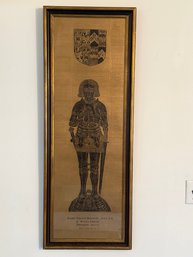 Vintage English Brass Tomb Rubbing