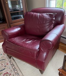 Hancock & Moore Burgundy Leather Chair (2 Of 2- AS IS)