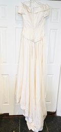 Vintage  Custom Tatiana Of Boston,  Silk Wedding Gown With Train