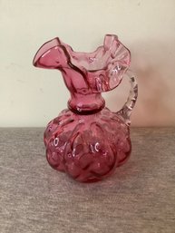 Fenton Cranberry Glass Pitcher