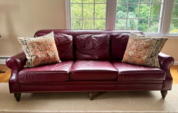 Hancock & Moore Burgundy Leather Sofa