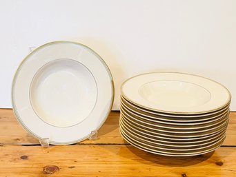 Set Of 14 - Monticello Collection By Syracuse 'Old Ivory' Rimmed Soup Bowls