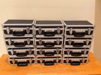 Lot Of 12 Hard Aluminum Cases