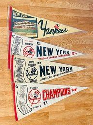 Vintage New York Yankees Pennants- (1977, 1978, 1981)