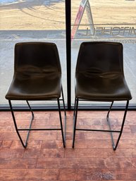 Pair Of Leather Barstools