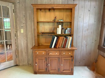 Vintage Pine Hutch With Storage