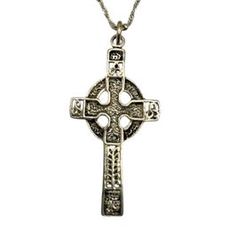 (A195) Italian Sterling Silver Celtic Cross Necklace
