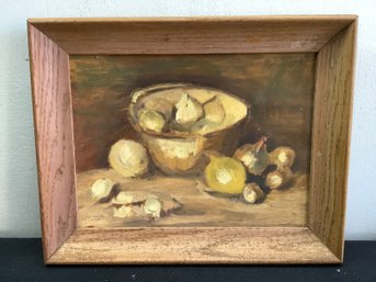 Framed Painting Of Onion Still Scape