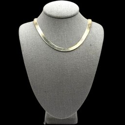 (A199) Thick Italian Sterling Silver Herringbone Necklace