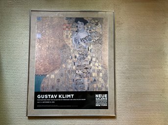 Framed Poster Of Neue Galerie, NYC Exhibit In 2006 Of Gustav Klimt Works Featuring Woman In Gold