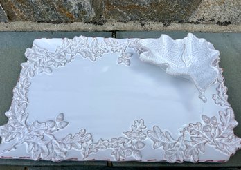 Gorgeous Serving Platter With Attached Bowl