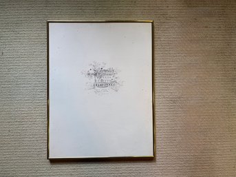 Vintage Pen Drawing Of Place De Vosges, Paris (1984) -  Signed