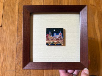 Petite Handmade Tile From Florence, Italy Custom Framed