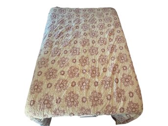 ABC Home King Size Printed Lilac Floral Hand-Stitched Cotton Quilt