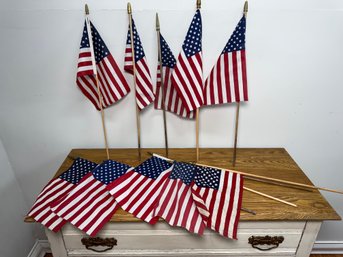 Collection Of Ten Miniature American Flags