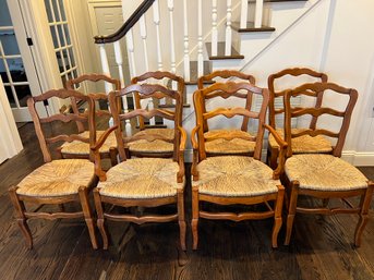 Gorgeous Set Of Eight French Country Style Dining Chairs