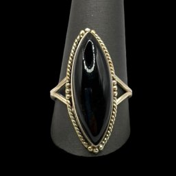 (A46) Sterling Silver Onyx Ring, Size 11.75