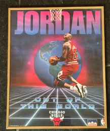 Vintage 1990's, Michael Jordan Chicago Bulls Framed Poster