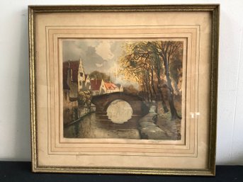 Framed Pencil Signed Bridge Print