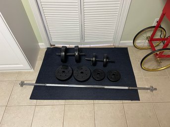 Lot Of Weights And Bar