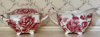 English Chippendale Johnson Bros Creamer And Sugar