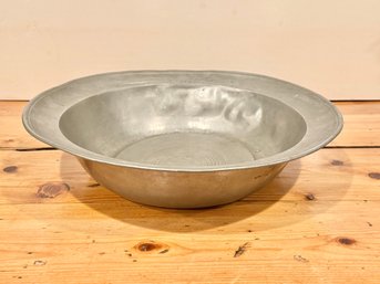 Large Antique English Pewter Bowl Dated 1865