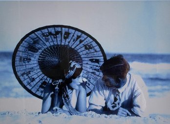 Trowbridge Antique Mirrored Framed Print From The Bettman Collection: Lovers Umbrella