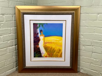 Emile Bellet 'Beauty In A Field' Pencil Signed & Numbered Lithograph