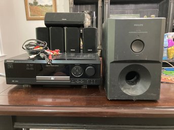 Philips Surround Sound Receiver With Subwoofer & Speakers
