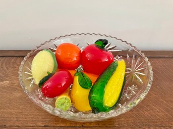 Collection Of Assorted Colorful Glass Fruit