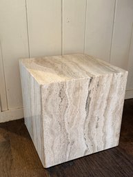 Travertine Cube Side Table