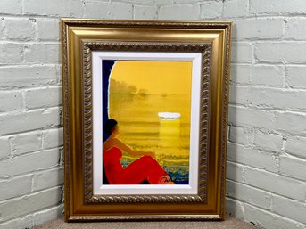 Emile Belle 'Beauty At Sunset' Embellished Numbered & Signed Giclee On Canvas